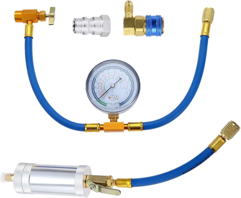 AC Oil Injector Tool with R134A Refrigerant Charging Hose