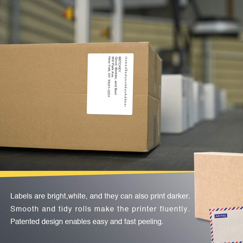 BETCKEY - 4" x 3" (102 mm x 76 mm) Thermal Labels, [10 Roll/5000 La...