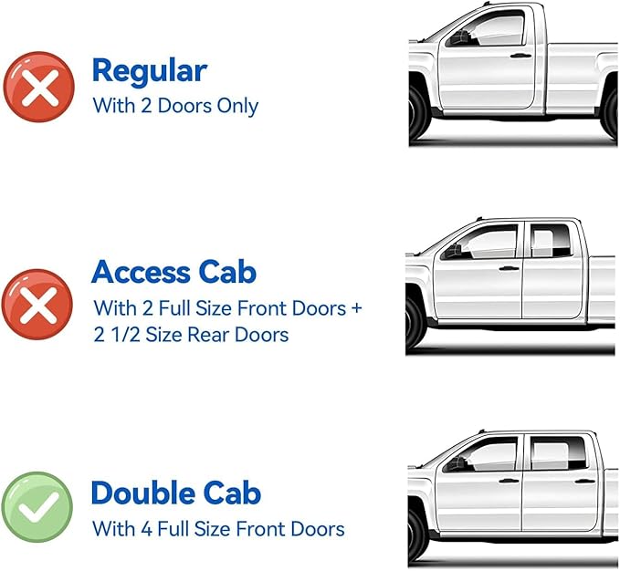 Window Visors Rain Guards for 2005-2015 Toyota Tacoma Double Cab, Out-Channel