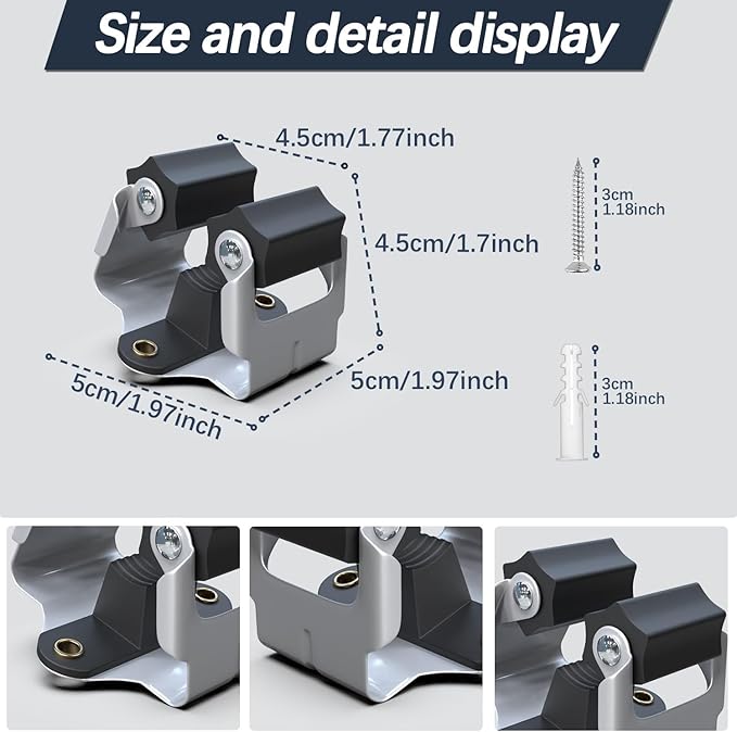 3-H Mop and Broom Holder Wall Mount 25 Pack, Broom Hanger Wall Mount