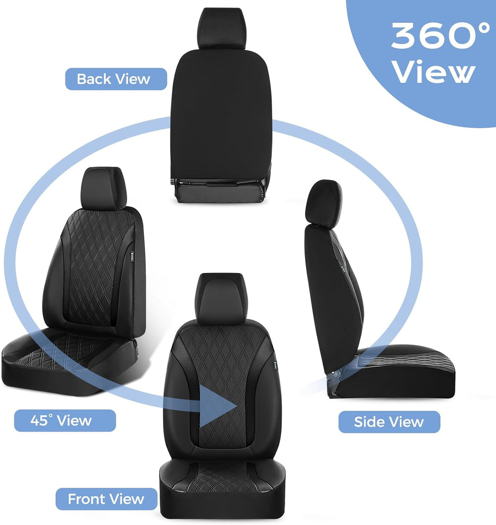 Seat Covers Full Set, Leather Seat Covers for Cars, Waterproof Car Seat Prote...