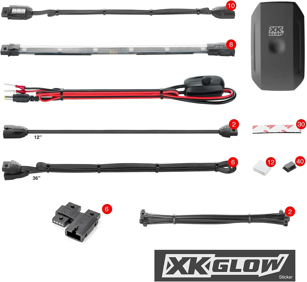 XK-GLOW KS-MOTO-ADVANCE 10 Pod 8 Strip 2nd gen XKchrome App Control Motorcycl...