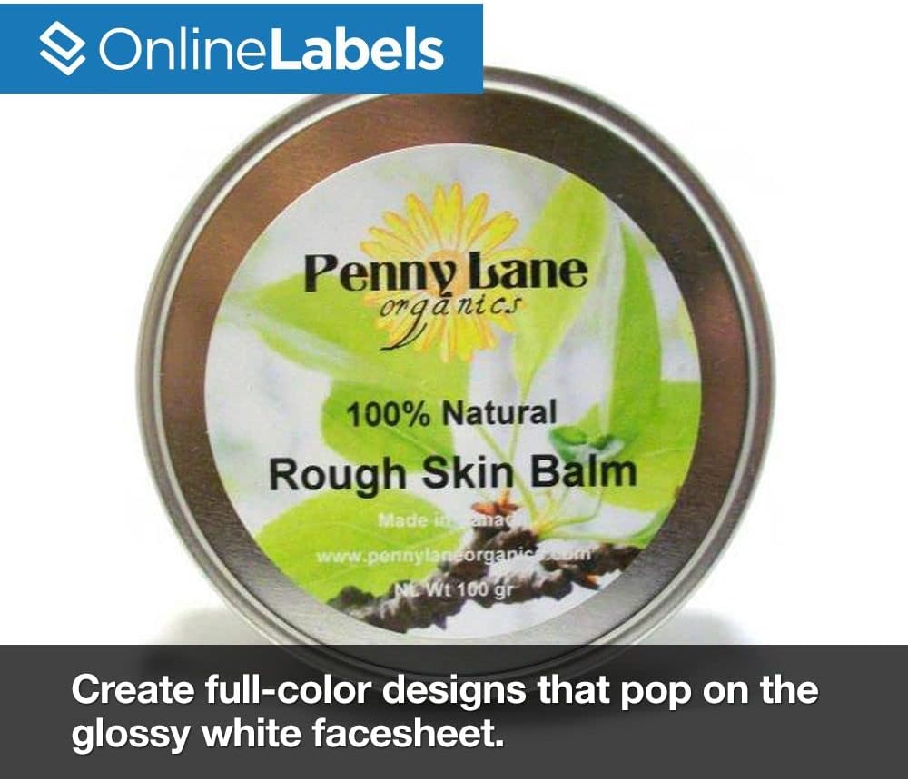 OnlineLabels 2.5" Circle Labels - White Gloss - Inkjet - 100 Sheets