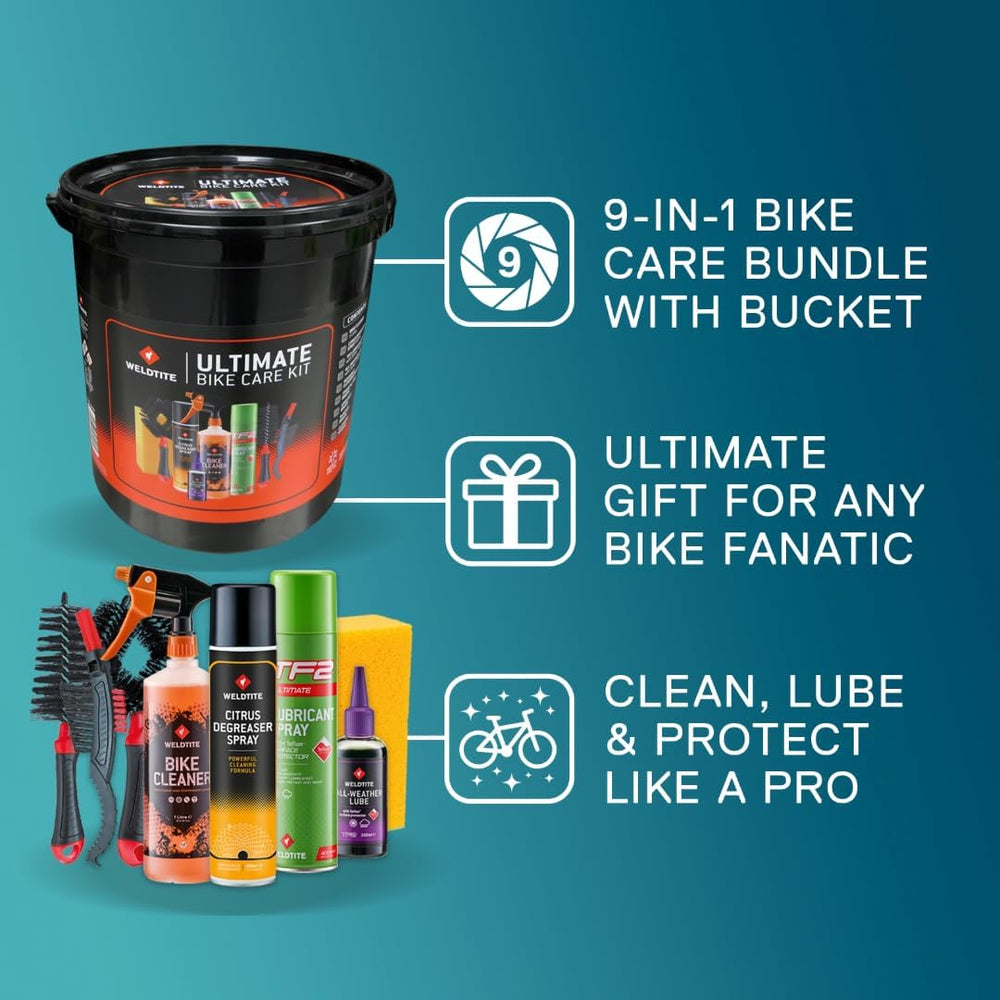 WELDTITE Ultimate 9-in-1 Bike Care Kit, Including 12L Bucket