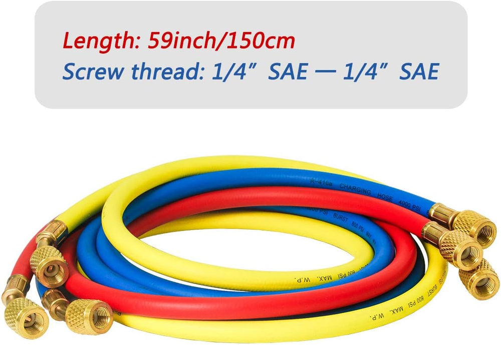 Elitech Refrigerant Charging Hose for R134a R404a R12 R22 Air Conditioning Re...
