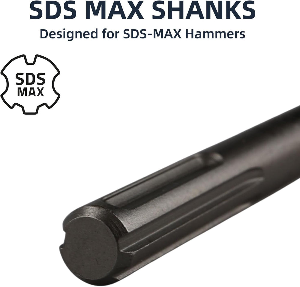 24 Inch SDS Max 3pc Set - 1 Inch Flat Chisel, Point Chisel and 3 Inch Scaling...