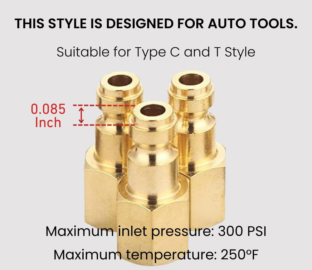 Coupler and Plug Kit (28 Piece), Automotive Type C, 1/4 Inch NPT, Solid Brass...
