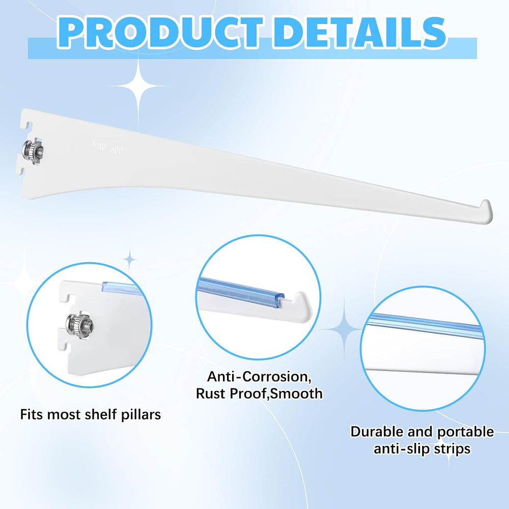 Gisafai 10 Pack Shelf Bracket Adjustable Shelving Brackets