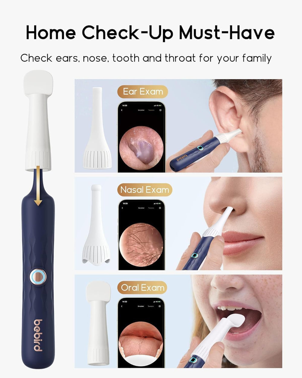 Bebird D39R Ear Wax Removal: Ear Camera with Storage Case&Painless Tweezers