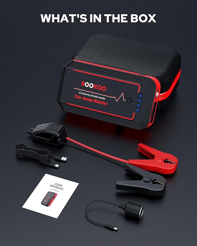 Jump Starter 3000A, BOOKOO Car Battery Jumper Starter Portable, 12V Jump Start