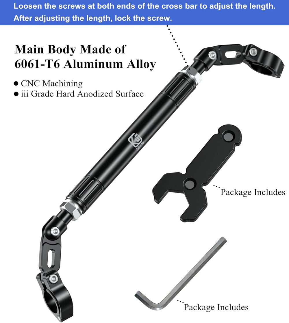 BRCOVAN Motorcycle Cross Bar, Length Adjustable Handlebar Extender