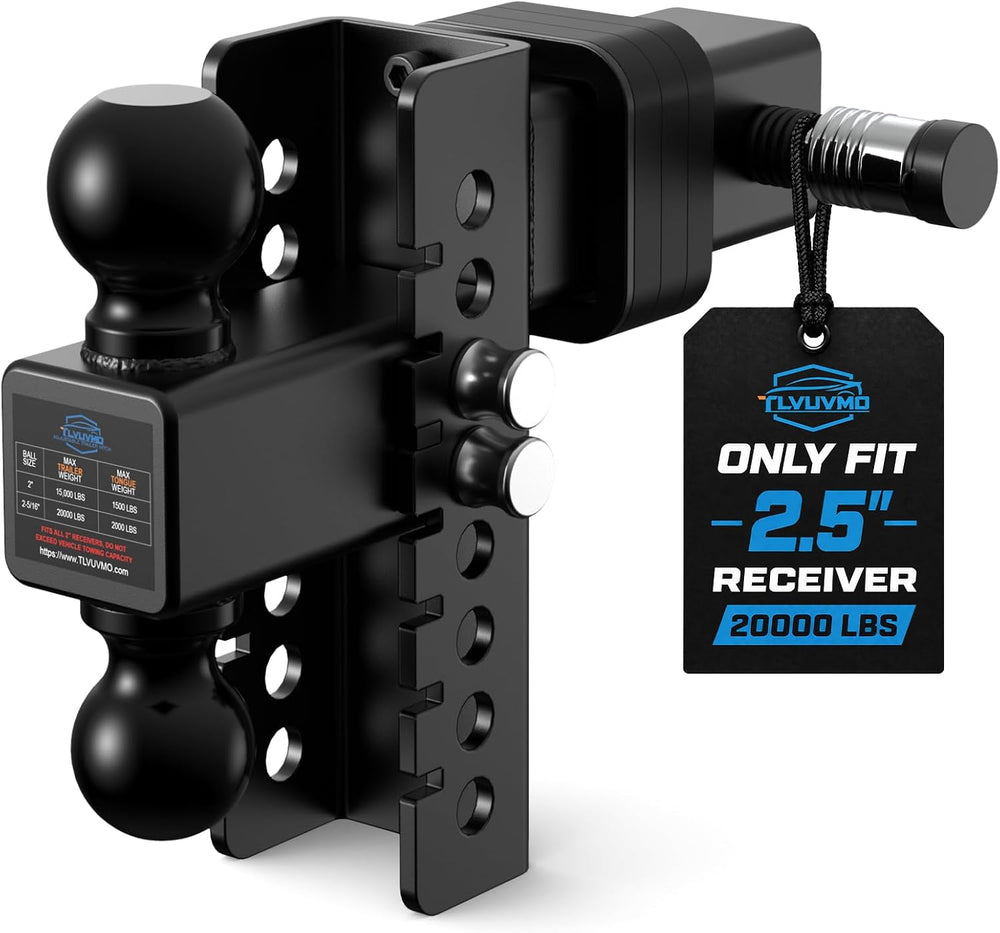 Adjustable Trailer Hitch, 6In Drop Hitch Only Fit 2.5 Inch Receiver