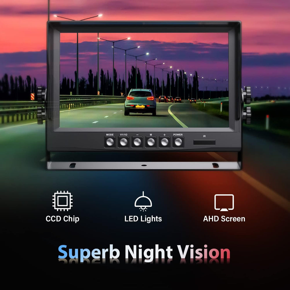 1080P Wired Backup Camera System Kit,9" HD DVR Monitor