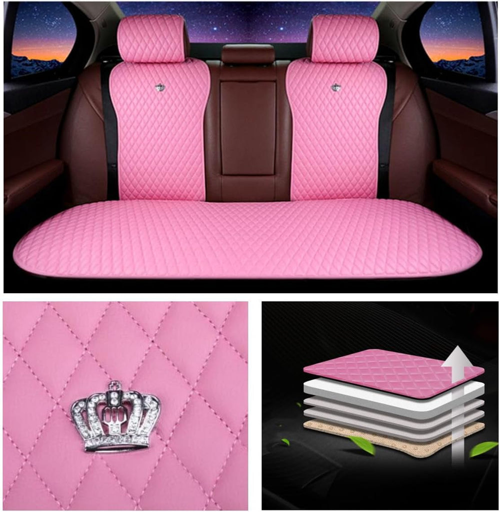 Red Rain Pink Car Seat Covers Leather Universal Seat Covers Full Set