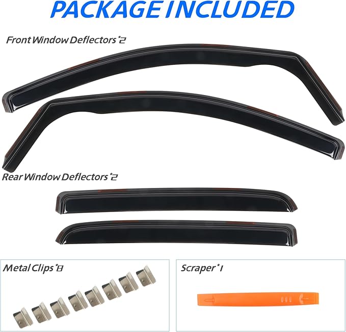 in Channel Rain Guards for 2015-2022 Chevy Colorado/GMC Canyon Crew Cab