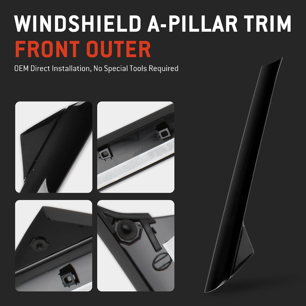 HYR A-Pillar Windshield Trim Molding Set Fit for Ford Explorer 2011-2019, Dri...