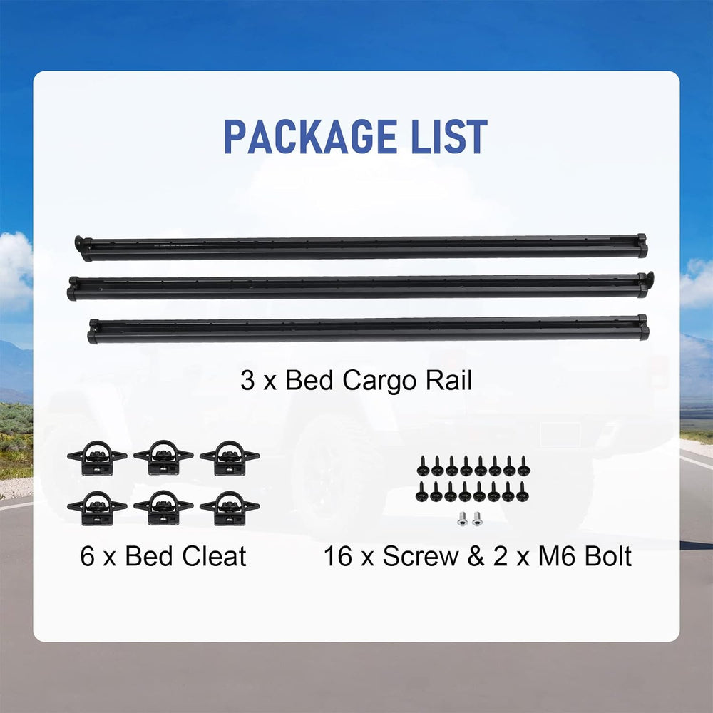 Trail Rail System Truck Bed Tie Down Rail for 2020-2026 Jeep Gladiator