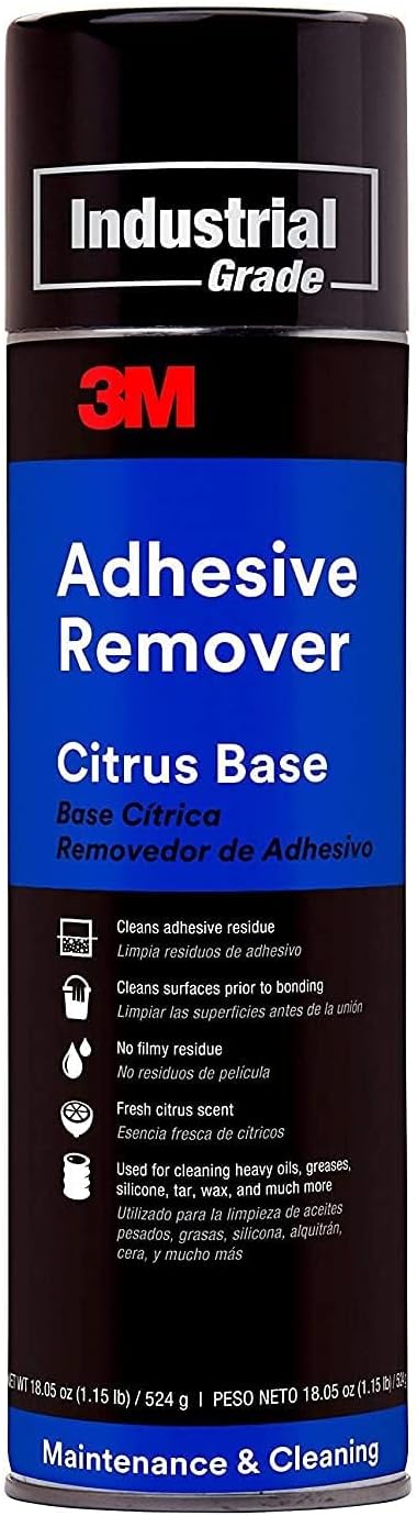 3M Citrus Base Adhesive Remover 6041 – 24 fl oz Aerosol Spray (Chlorine-Free ...