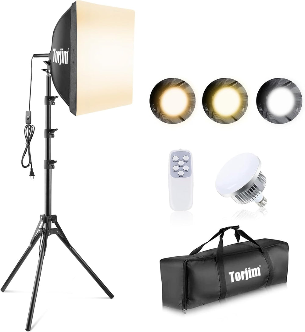 Torjim Softbox Photography Lighting Kit | 16" X 16" & 85W LED S...