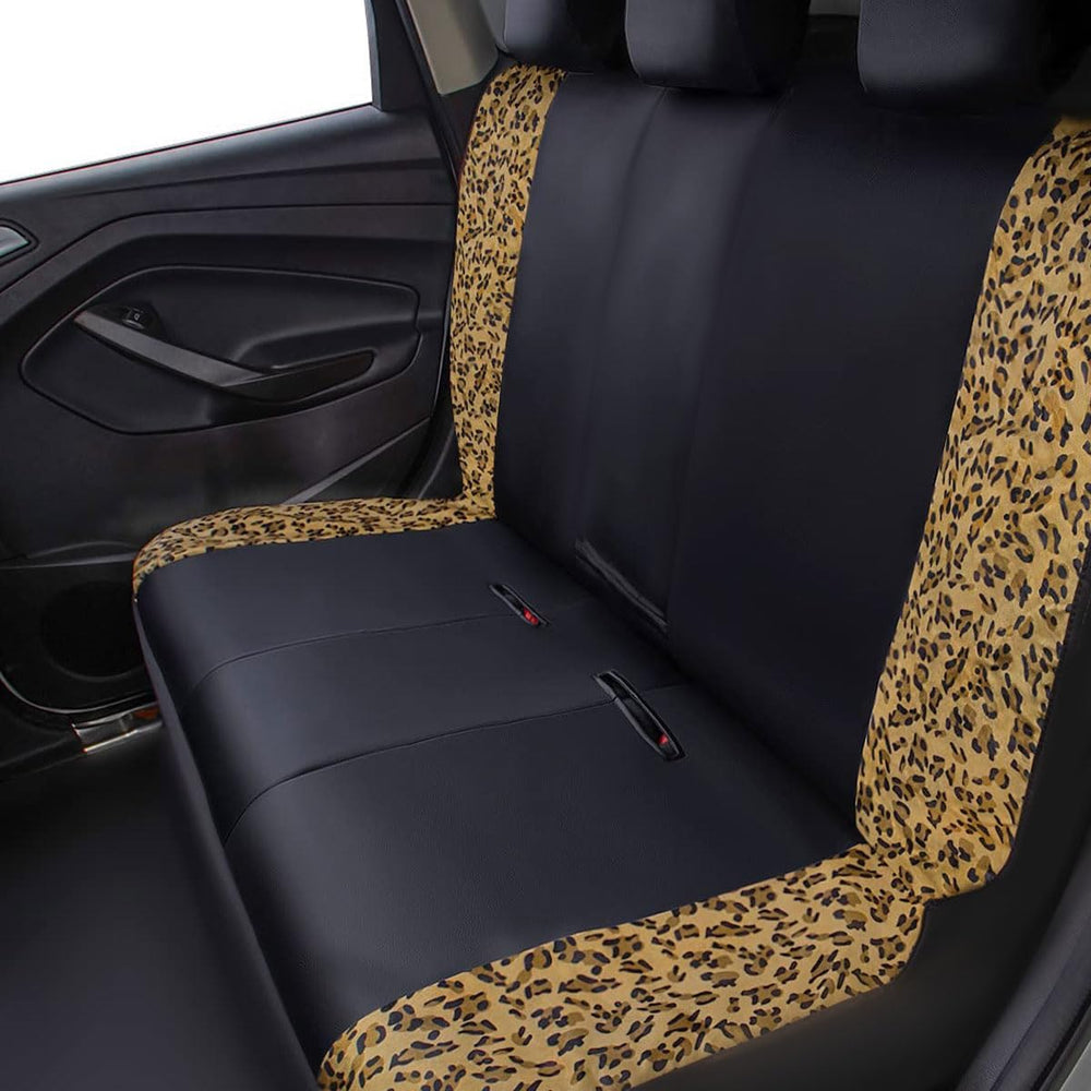 Flying Banner car seat Covers Protects Leopard Printing Velvet Faux Leather C...