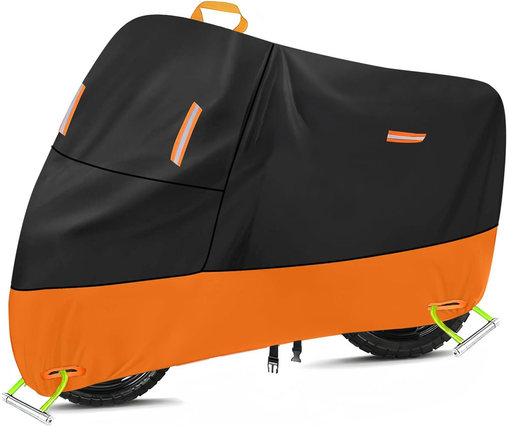 Powersports Vehicle Covers Black & Orange Waterproof Motorcycle Cover