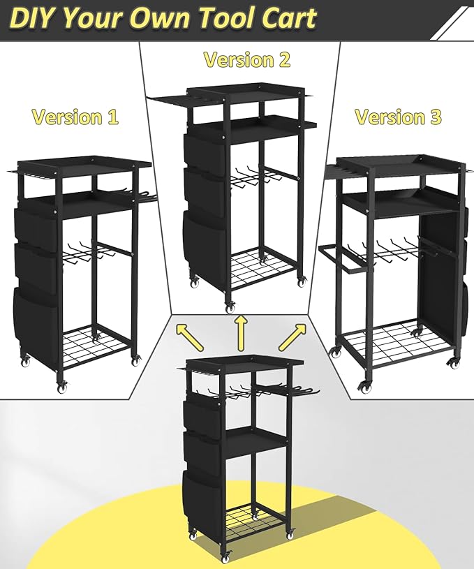 Artibear 4-Tier Rolling Power Tool Organizer Storage Cart, Garage Organization