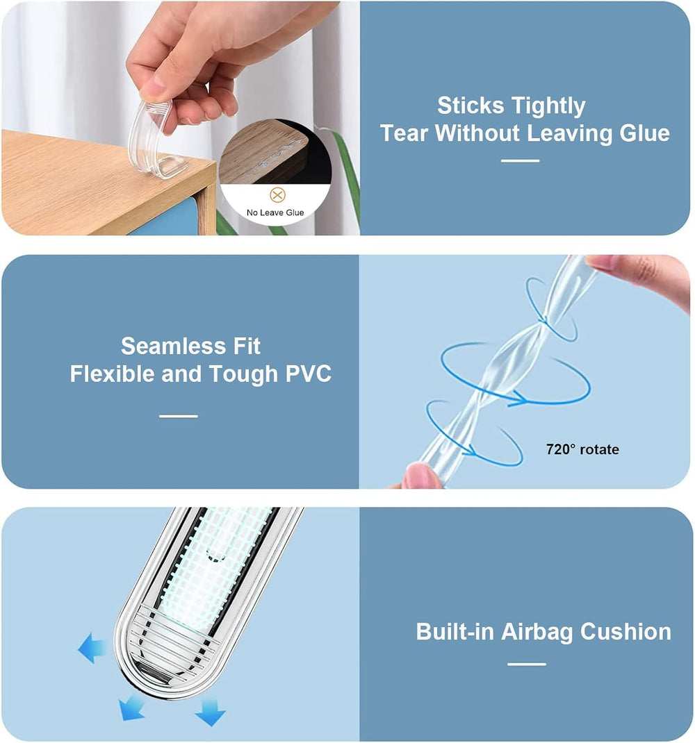 Clear Furniture Bumpers, Adhesive Wall Pads, 50 Long