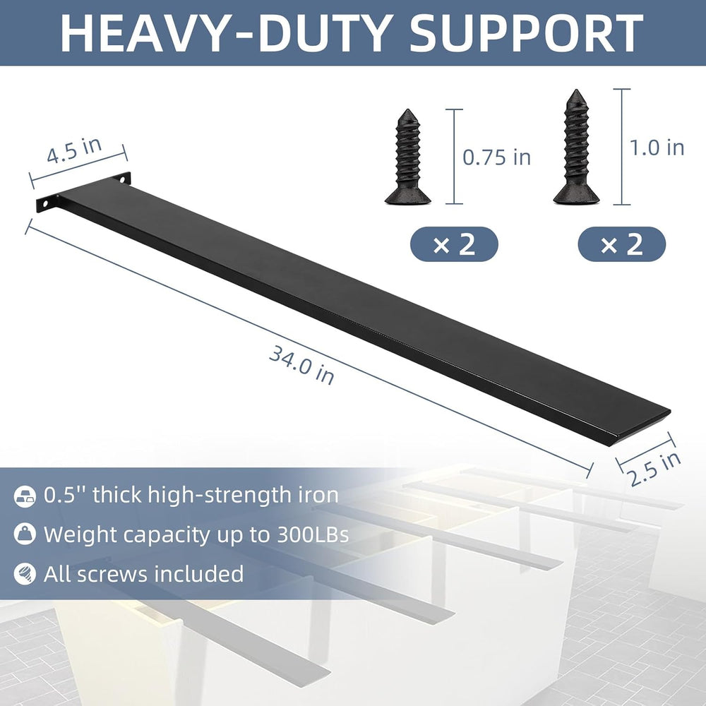 Hidden Island Countertop Support Bracket, Solid Heavy Duty Floating Shelf Bra...