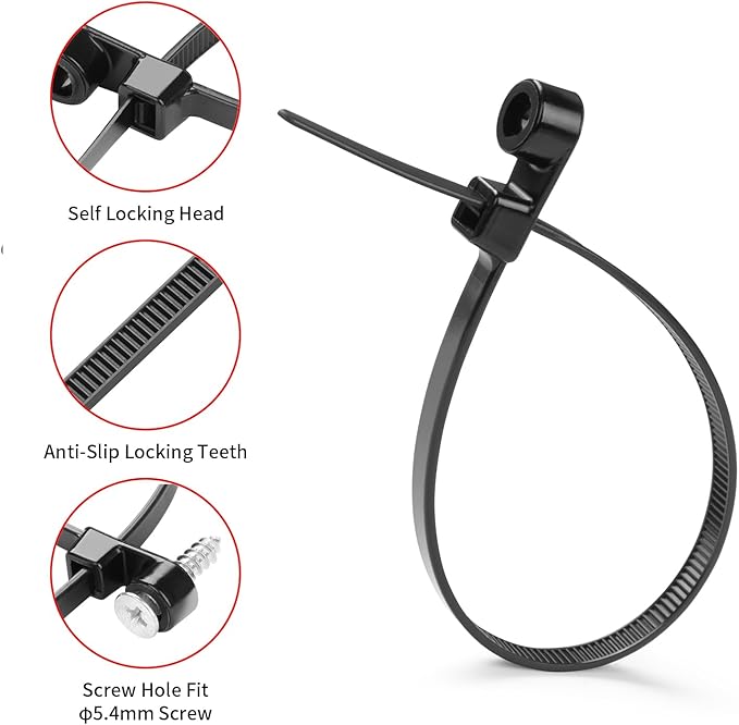 1000 PCS 10 inch Black Zip Ties