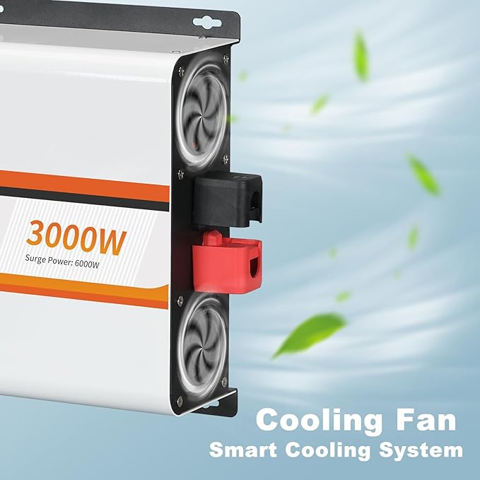 3000 Watt Pure Sine Wave Inverter, DC 12V to AC 120V