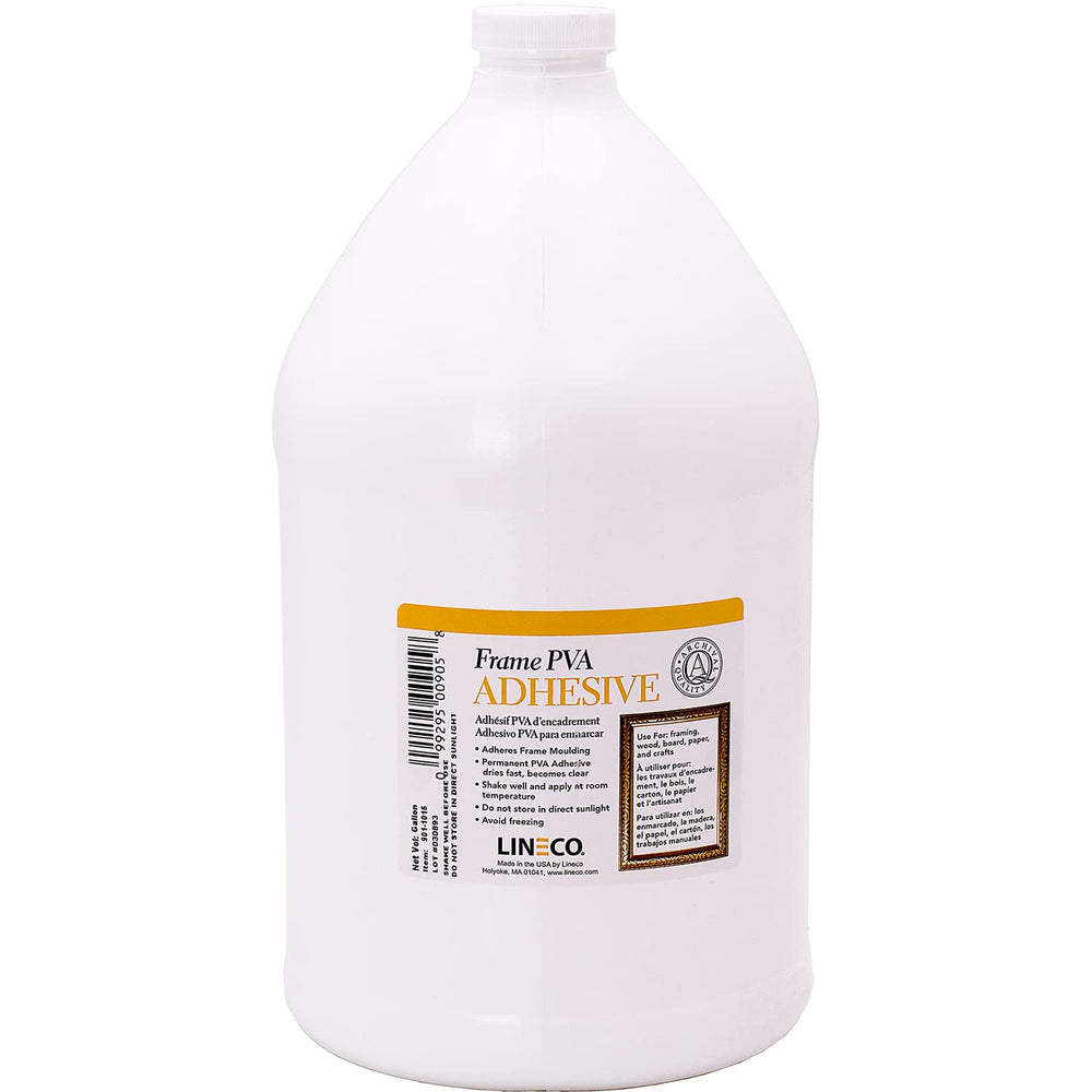Lineco Frame PVA Adhesive, Acid Free, Dried Clear and Flexible, 1 Gallon