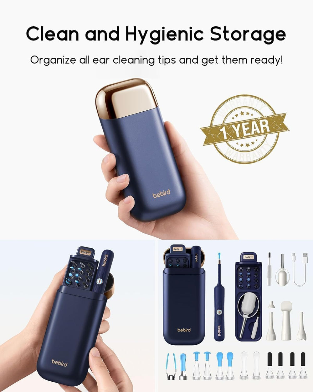 Bebird D39R Ear Wax Removal: Ear Camera with Storage Case&Painless Tweezers