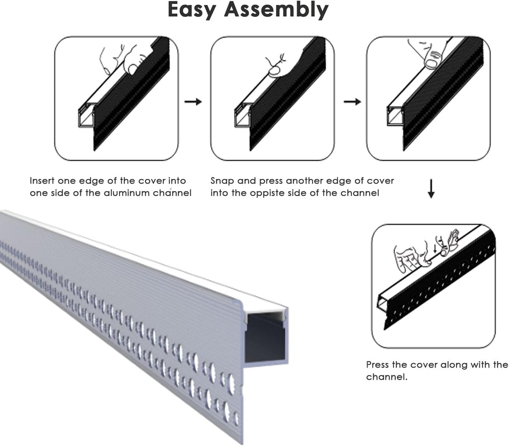 Plaster LED Channel,Trim Edge Drywall LED Strip Light Channel 6x2m