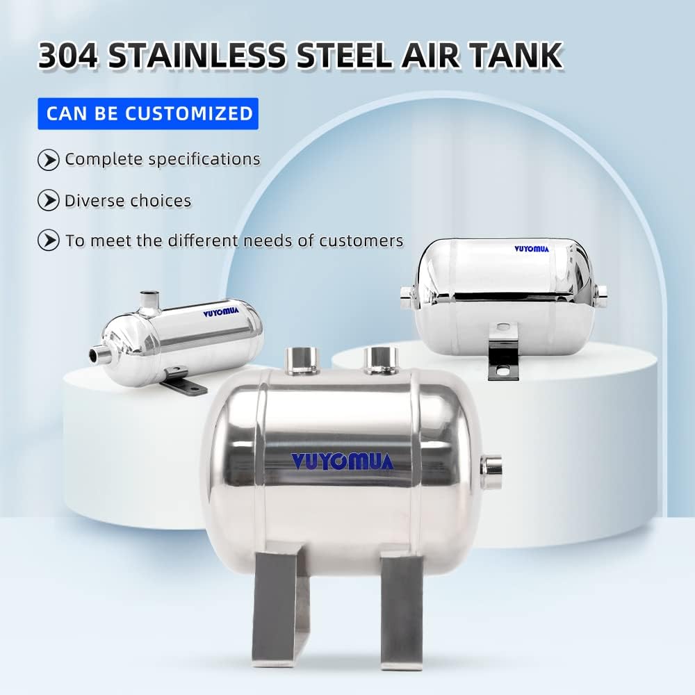 1/4" NPT Air Compressors 1 Gallon Stainless Steel Portable Air Compresso...