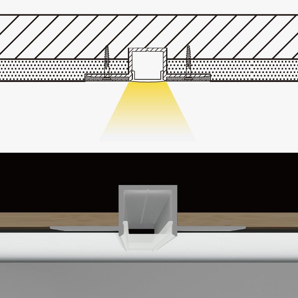 Spotless Plaster in Recessed Flexible Drywall LED Channel Fully Bendable LED ...