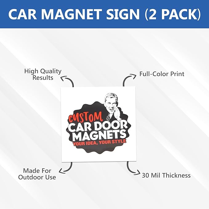 Custom Car Magnet Signs for Businesses 2 pk