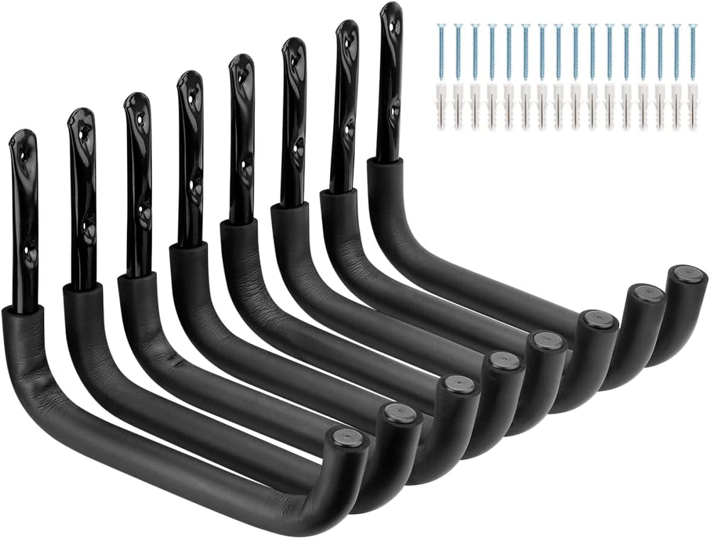 Heavy Duty Garage Storage Hook, 8 Pack Wall Mount Ladder Hooks with 12.7&quot...