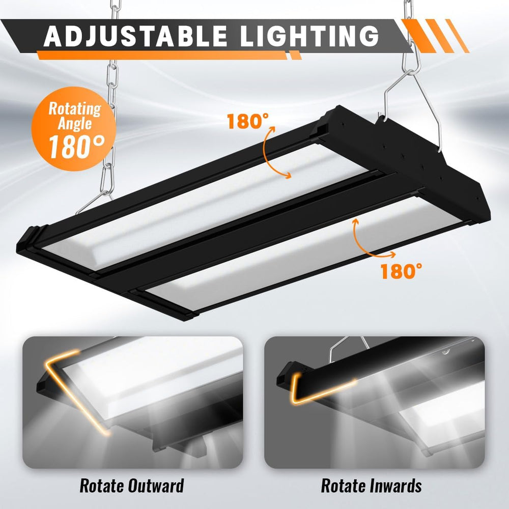 LED Linear High Bay Shop Light 2-Pack, 150W 20250LM 0-10V Dimmable 5000K Dayl...
