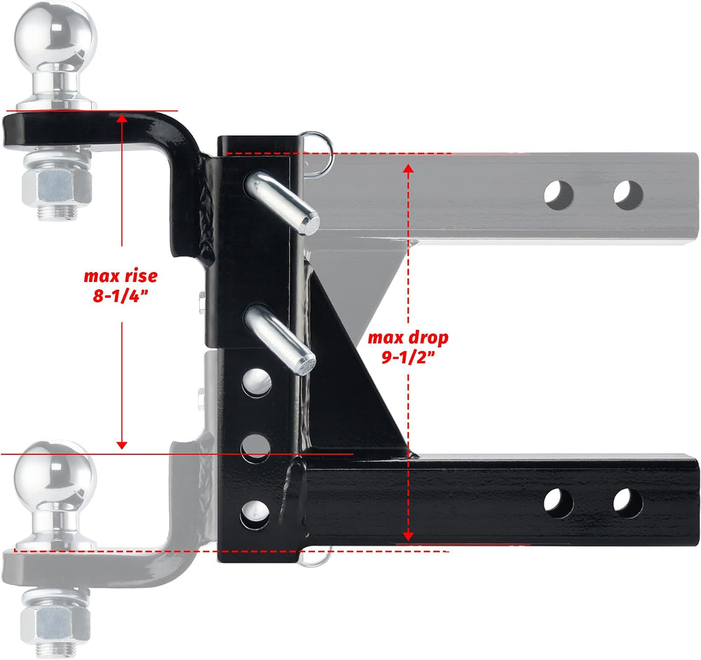 OPENROAD Adjustable Trailer Hitch Ball Mount for 2-Inch Receiver