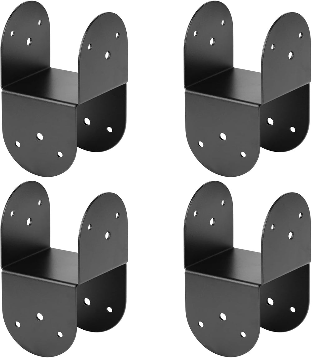 GBGS 4 Pack 4x4 Post Connector,14 Gauge,Black