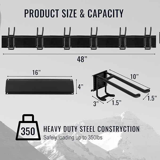 Wall Mount Tool Storage Rack, Heavy Duty Garage Storage Tool Organizer