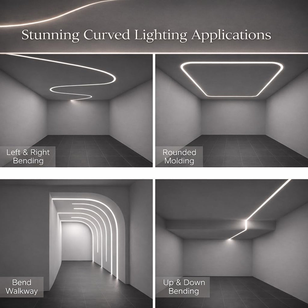 Spotless Plaster in Recessed Flexible Drywall LED Channel Fully Bendable LED ...