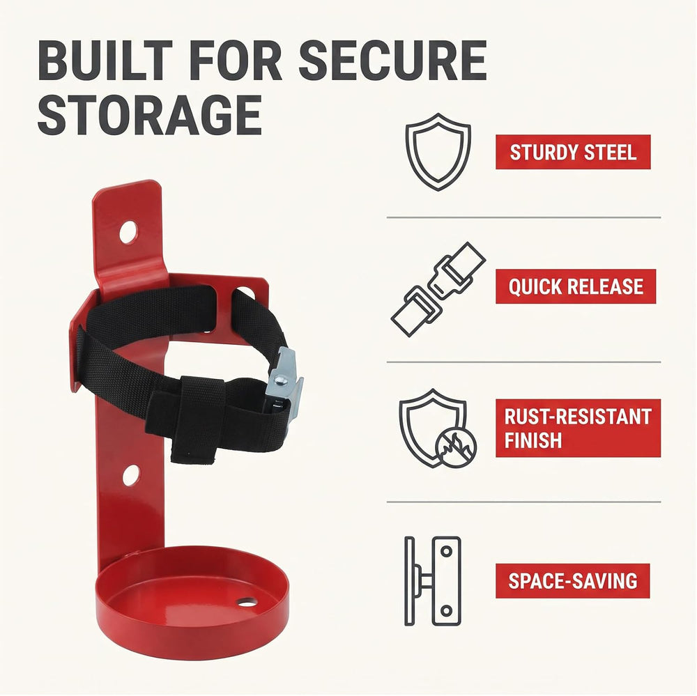 Fire Extinguisher Mount,Metal Bracket 2.5ib Red 2pcs