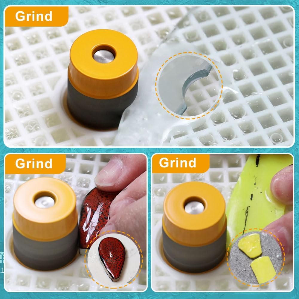 Grinder Bits for Stained Glass - Diamond Grinder Head 1/8", 1/4", 3...