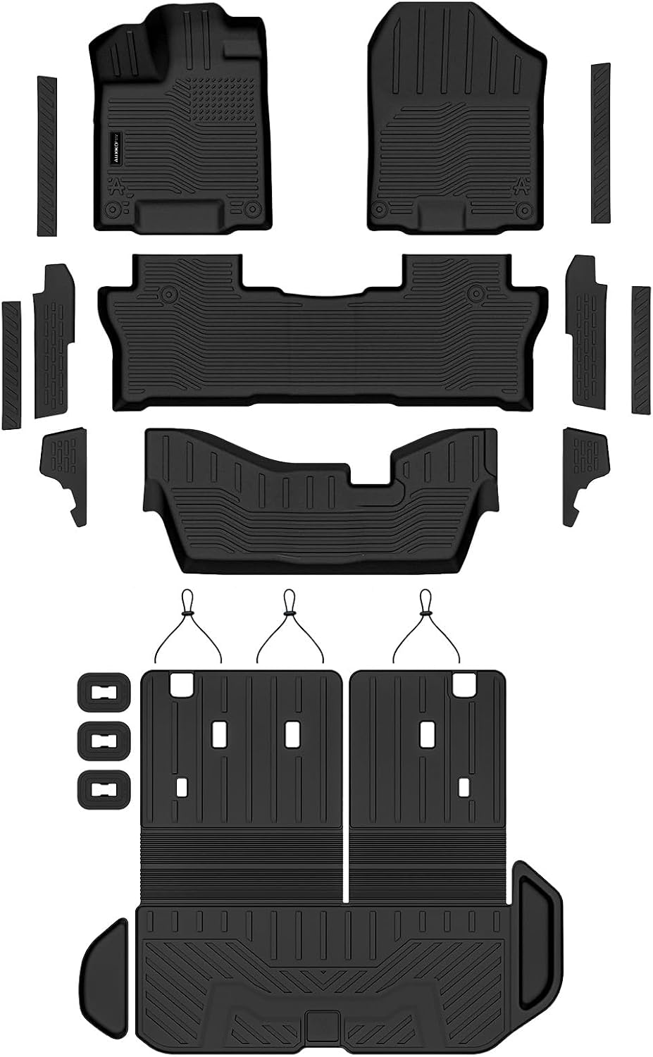 AUXKO Floor Mats Cargo Mat Backrest Mat for Honda Pilot 8 Seat 2016-2022