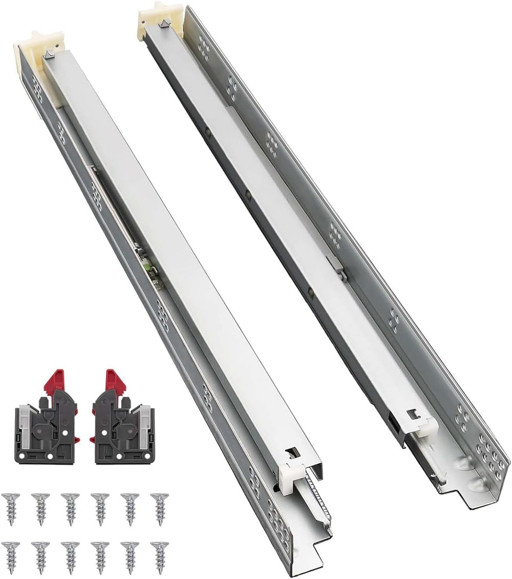 Probrico 2 Pairs 18 Inch Undermount Drawer Slides, Full Extension Concealed D...