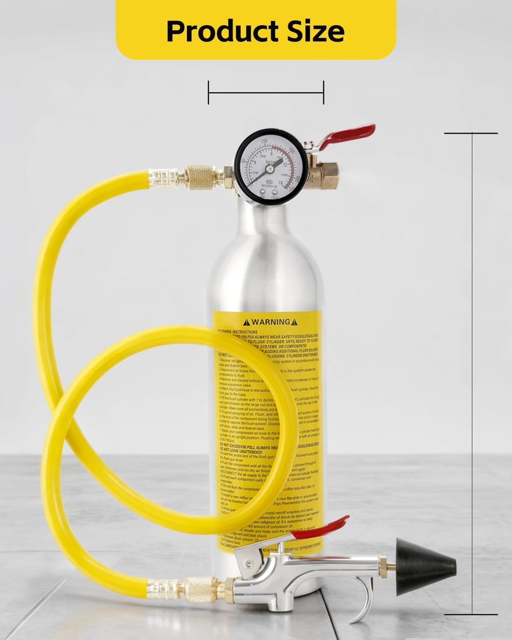 AC Flush Kit Stainless Steel Cleaner Tool with Gauge Hose