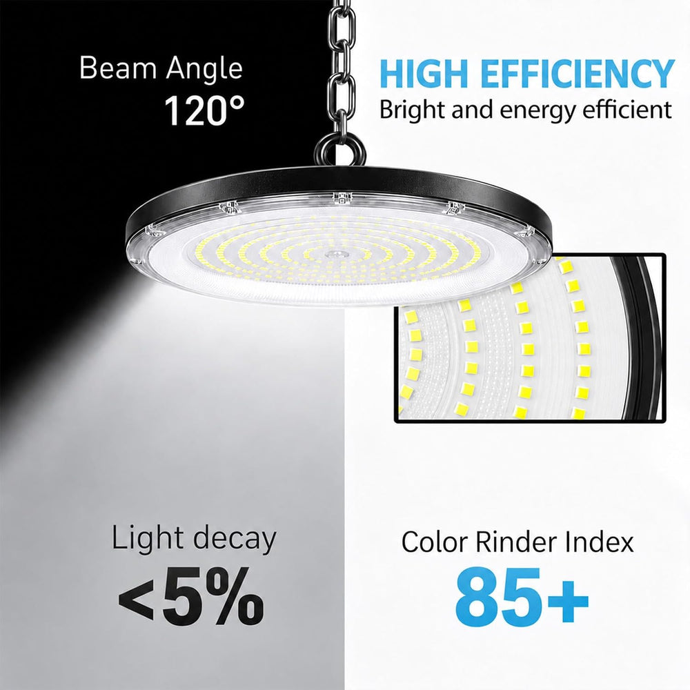DragonLight 10 Pack UFO LED High Bay Lights 300W 40500LM 5000K, UL Listed
