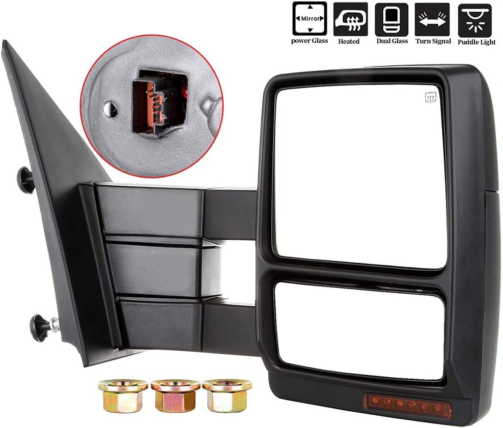 Passenger Side Heated Towing Mirrors Fits 2007-2014 for Ford for F-150 Pickup...