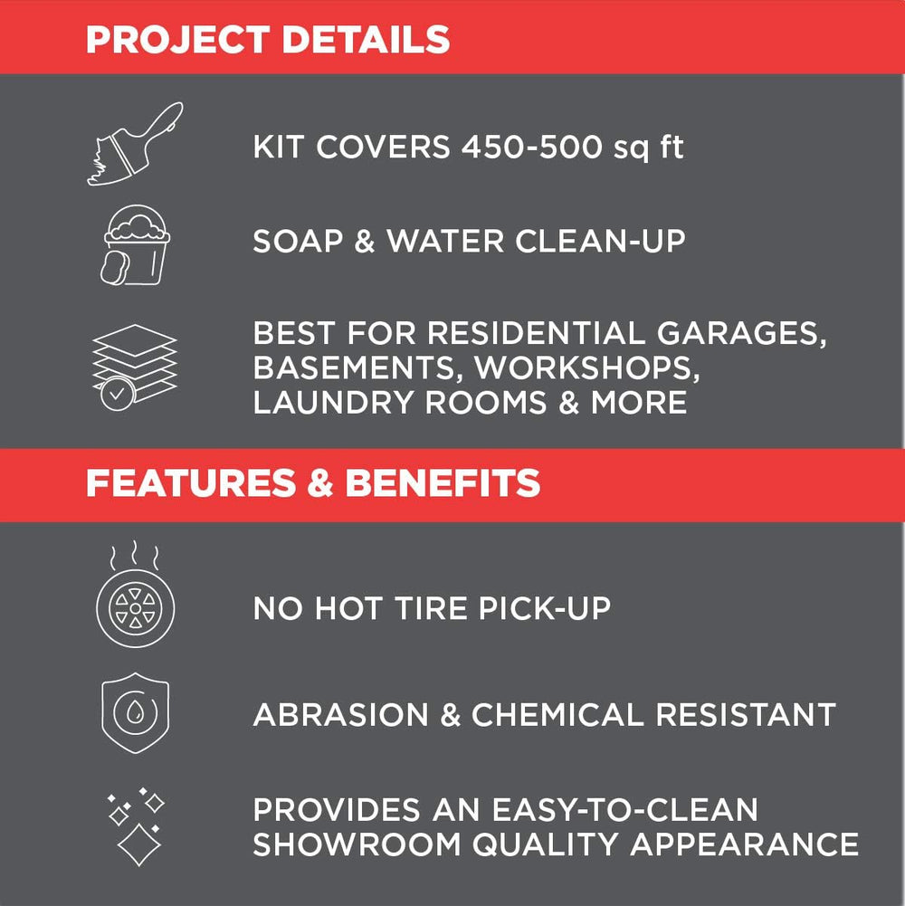Rust-Oleum EpoxyShield Garage Floor Coating, Gloss Dark Gray, 2.5 Car Kit